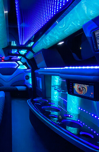 neon lights on limo