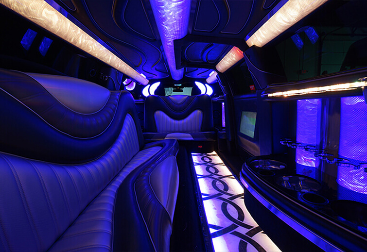 limo with disco floor